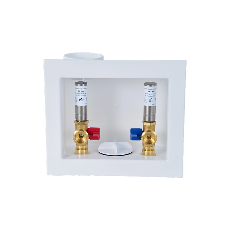 Boîte de drainage pour machine à laver avec raccord CPVC et amortisseur de chocs hydrauliques en acier inoxydable